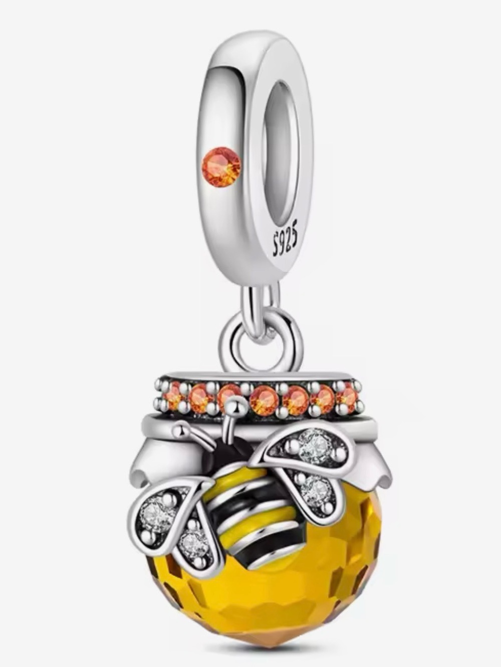 🌟🌟 S925 Sterling Silver Citrine Honeypot Dangle Charm - Picture 5 of 8